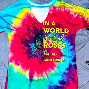 sunflower tie dye T-shirt
